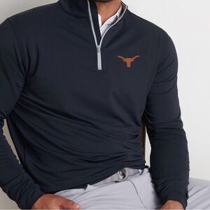Peter Millar Black Quarter-Zip with Texas Longhorn logo